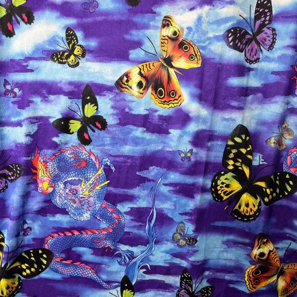 VNTG No Boundaries Clouds Butterflies Dragons Column Dress y2k 90s Junior sz M - Picture 5 of 8